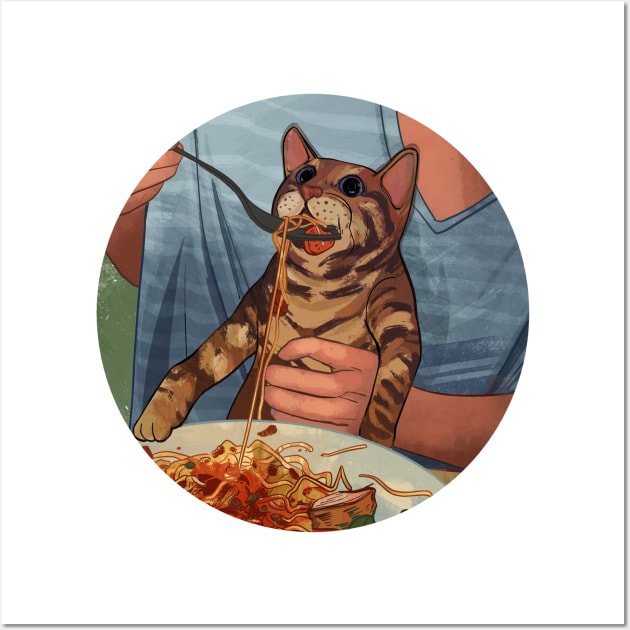 Spaghetti Cat Wall Art by Catwheezie